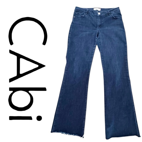 CAbi Denim - CAbi #5691L Size 12 Deep Sea Dark Wash Flared/Bootcut Trouser Jeans NWOT